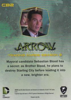 2015 Cryptozoic Arrow: Season 2 - Character Bios #CB2 Sebastian Blood Back