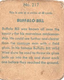 1933 Anonymous Western (R128-2) #217 Buffalo Bill Back