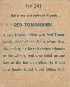 1933 Anonymous Western (R128-2) #241 Red Tomahawk Back