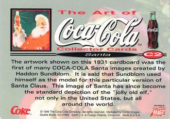 1999 Comic Images The Art of Coca-Cola - Santa Omnichrome #C2 My hat's off Back