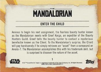 2020 Topps Star Wars The Mandalorian Journey of the Child #1 Enter the Child Back