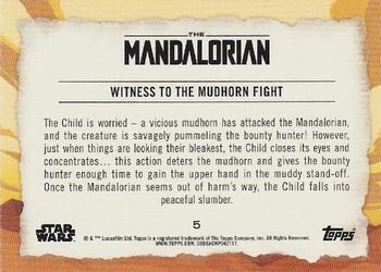 2020 Topps Star Wars The Mandalorian Journey of the Child #5 Witness to the Mudhorn Fight Back