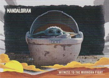 2020 Topps Star Wars The Mandalorian Journey of the Child #5 Witness to the Mudhorn Fight Front