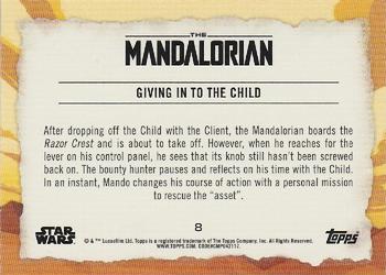 2020 Topps Star Wars The Mandalorian Journey of the Child #8 Giving in to the Child Back