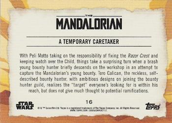 2020 Topps Star Wars The Mandalorian Journey of the Child #16 A Temporary Caretaker Back