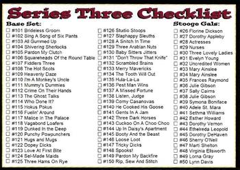2015 RRParks Chronicles of the Three Stooges #NNO Series Three Checklist Front