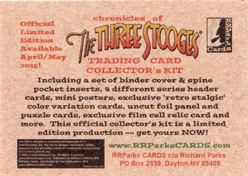 2015 RRParks Chronicles of the Three Stooges #NNO Chronicles of The Three Stooges Trading Card Collector's Kit Back