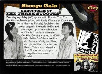 2015 RRParks Chronicles of the Three Stooges - Stooge Gals #G27 Dorothy Appleby Back