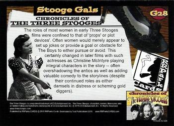 2015 RRParks Chronicles of the Three Stooges - Stooge Gals #G28 The roles of most women in early Three Stooges films Back