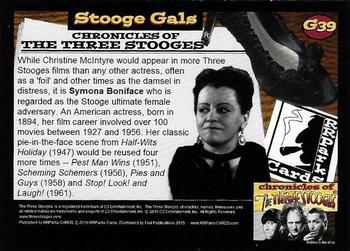 2015 RRParks Chronicles of the Three Stooges - Stooge Gals #G39 Symona Boniface Back