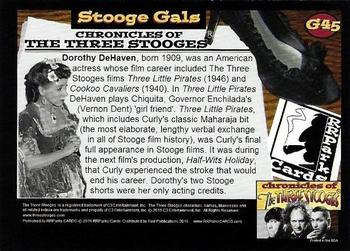 2015 RRParks Chronicles of the Three Stooges - Stooge Gals #G45 Dorothy DeHaven Back