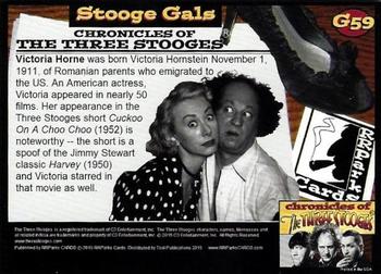 2015 RRParks Chronicles of the Three Stooges - Stooge Gals #G59 Victoria Horne Back