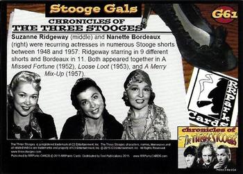 2015 RRParks Chronicles of the Three Stooges - Stooge Gals #G61 Suzanne Ridgeway / Nanette Bordeaux Back