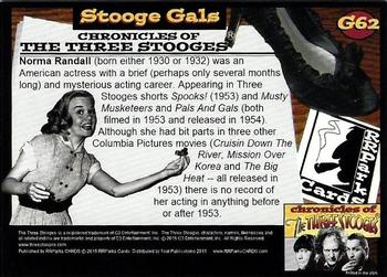 2015 RRParks Chronicles of the Three Stooges - Stooge Gals #G62 Norma Randall Back