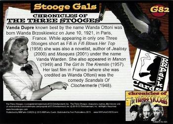 2015 RRParks Chronicles of the Three Stooges - Stooge Gals #G82 Vanda Dupre Back
