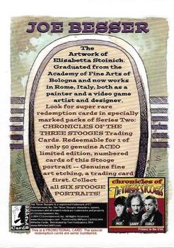 2014 RRParks Chronicles of the Three Stooges - Elisabetta Stoinich Special Artist Card (Print) #NNO Joe Besser Back