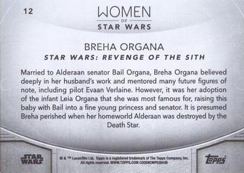 2020 Topps Women of Star Wars - Orange #12 Breha Organa Back
