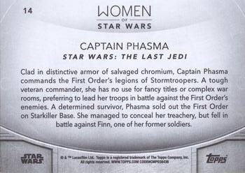 2020 Topps Women of Star Wars - Orange #14 Captain Phasma Back