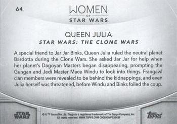 2020 Topps Women of Star Wars - Orange #64 Queen Julia Back
