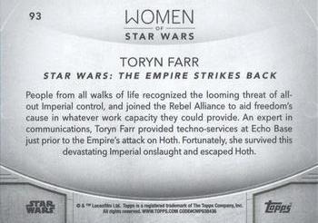 2020 Topps Women of Star Wars - Orange #93 Toryn Farr Back
