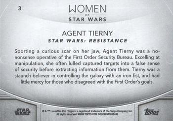 2020 Topps Women of Star Wars - Blue #3 Agent Tierny Back