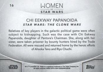 2020 Topps Women of Star Wars - Blue #16 Chi Eekway Papanoida Back