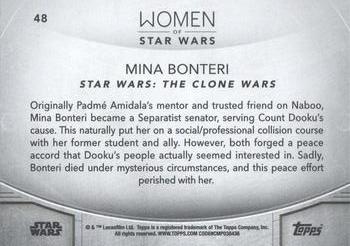 2020 Topps Women of Star Wars - Blue #48 Mina Bonteri Back