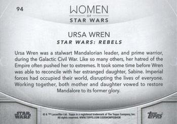 2020 Topps Women of Star Wars - Blue #94 Ursa Wren Back