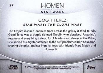 2020 Topps Women of Star Wars - Green #27 Gooti Terez Back