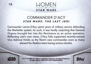2020 Topps Women of Star Wars - Purple #18 Commander D'Acy Back