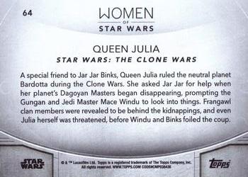 2020 Topps Women of Star Wars - Black #64 Queen Julia Back