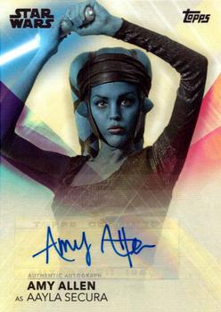 2020 Topps Women of Star Wars - Autographs #A-AA Amy Allen / Aayla Secura Front