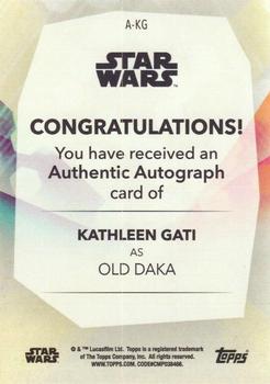 2020 Topps Women of Star Wars - Autographs #A-KG Kathleen Gati / Old Daka Back