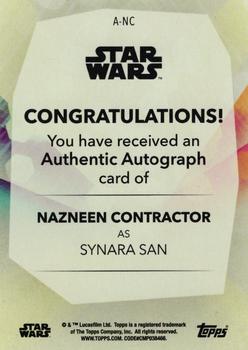 2020 Topps Women of Star Wars - Autographs #A-NC Nazneen Contractor Back