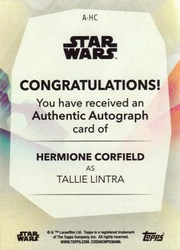 2020 Topps Women of Star Wars - Autographs Orange #A-HC Hermione Corfield / Tallie Lintra Back