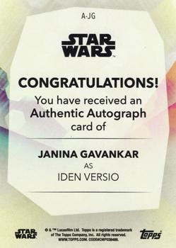 2020 Topps Women of Star Wars - Autographs Orange #A-JG Janina Gavankar Back