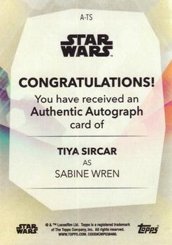 2020 Topps Women of Star Wars - Autographs Orange #A-TS Tiya Sircar Back