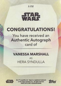 2020 Topps Women of Star Wars - Autographs Orange #A-VM Vanessa Marshall Back