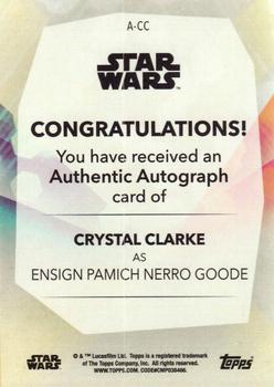 2020 Topps Women of Star Wars - Autographs Blue #A-CC Crystal Clarke / Pamich Nerro Goode Back