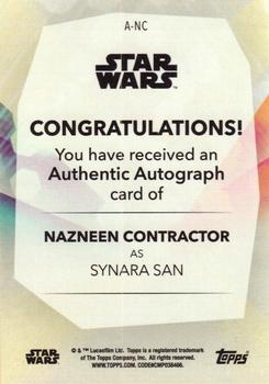 2020 Topps Women of Star Wars - Autographs Blue #A-NC Nazneen Contractor Back