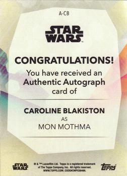 2020 Topps Women of Star Wars - Autographs Purple #A-CB Caroline Blakiston Back