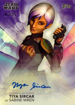 2020 Topps Women of Star Wars - Autographs Purple #A-TS Tiya Sircar Front