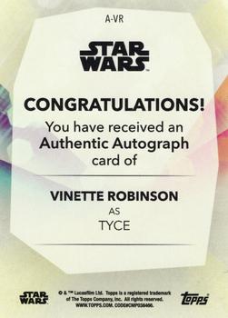 2020 Topps Women of Star Wars - Autographs Purple #A-VR Vinette Robinson Back