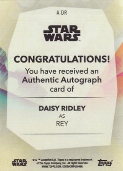2020 Topps Women of Star Wars - Autographs Black #A-DR Daisy Ridley / Rey Back