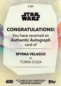 2020 Topps Women of Star Wars - Autographs Black #A-MV Myrna Velasco Back