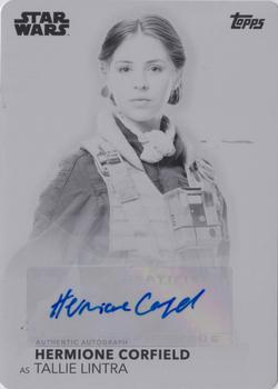 2020 Topps Women of Star Wars - Autographs Printing Plates Black #NNO Hermione Corfield Front
