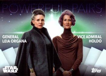 2020 Topps Women of Star Wars - Powerful Pairs #PP-3 General Leia Organa / Vice Admiral Holdo Front