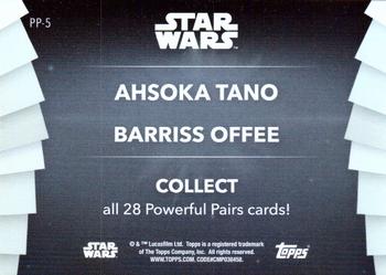 2020 Topps Women of Star Wars - Powerful Pairs #PP-5 Ahsoka Tano / Barriss Offee Back