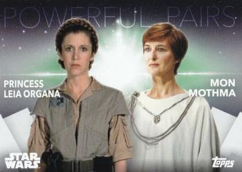 2020 Topps Women of Star Wars - Powerful Pairs #PP-6 Princess Leia Organa / Mon Mothma Front