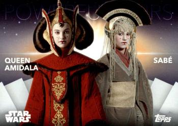 2020 Topps Women of Star Wars - Powerful Pairs #PP-7 Queen Amidala / Sabé Front